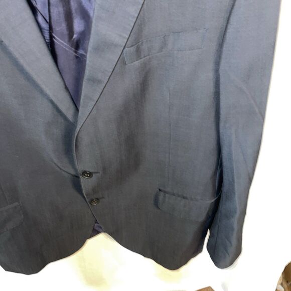 Coppley 1883 Men’s Dress Blazer Size 46L Navy Blue Wool Business Formal - Picture 8 of 14